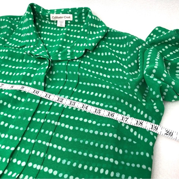 05 Green With White Polka Dot Blouse Size 4-6 - Picture 5 of 11